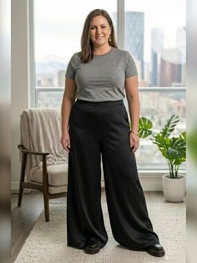 Satin Wide Leg Pants 2xl